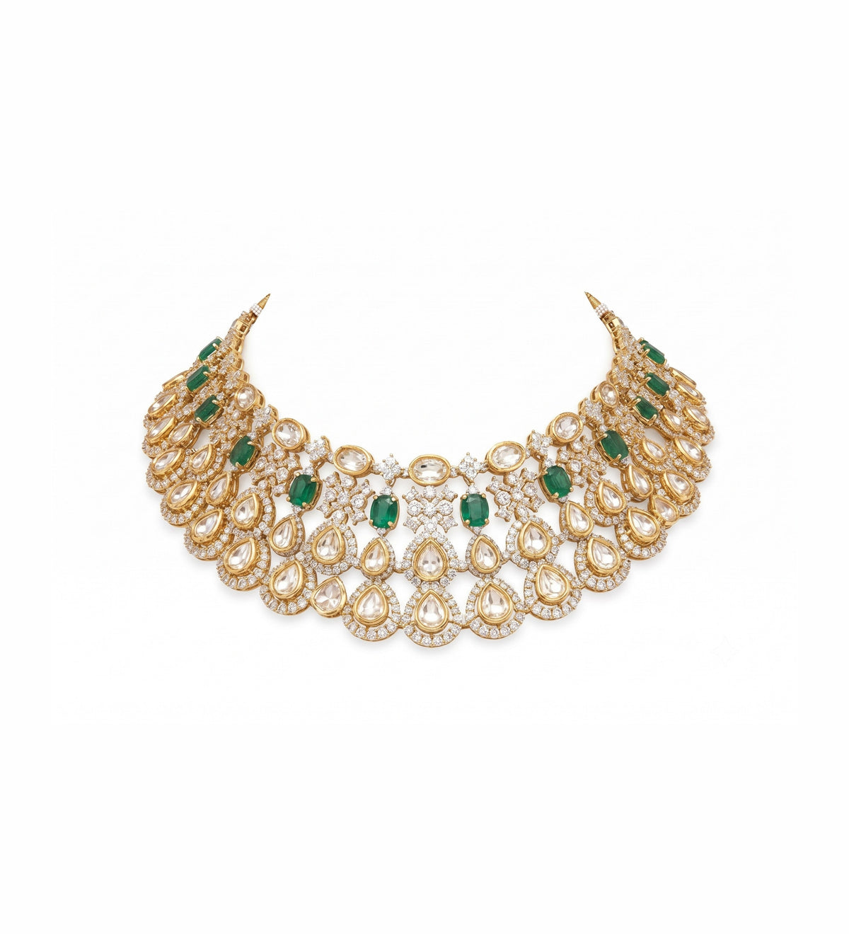 Emerald Green Kundan Bridal Choker Set