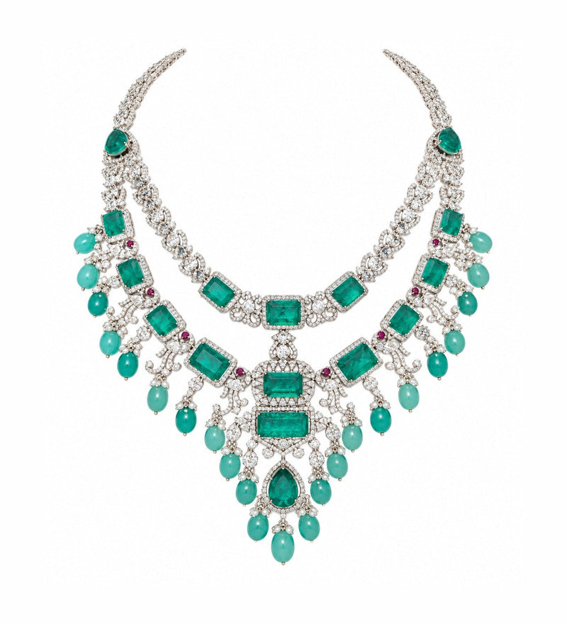 Emerald Green Layered Necklace Set