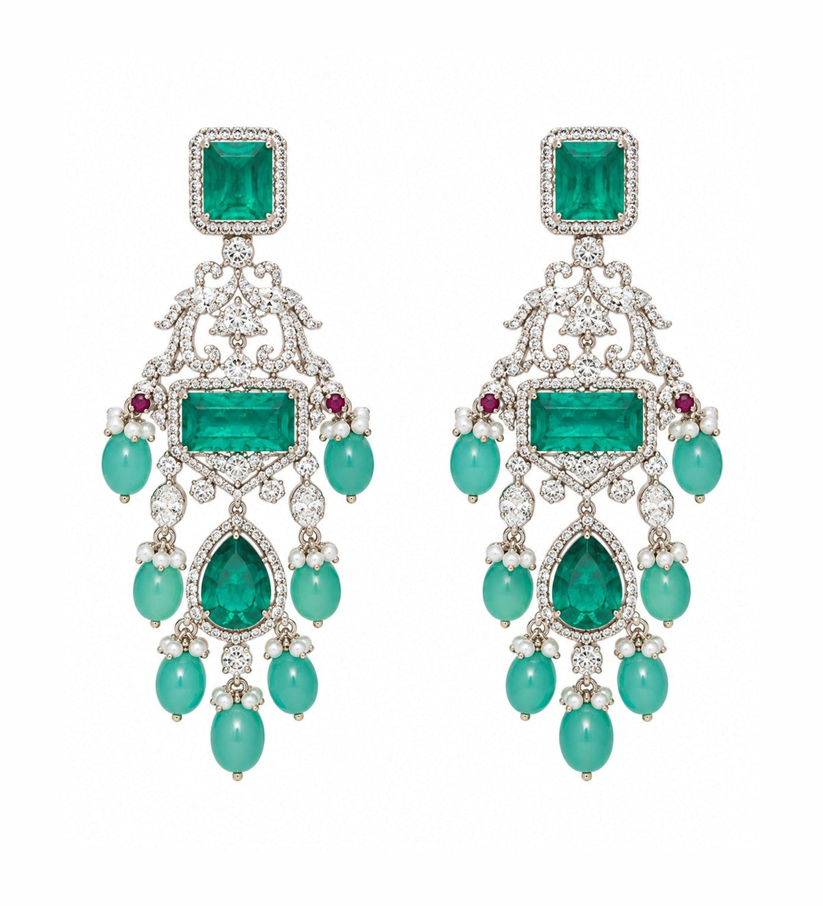 Emerald Green Layered Necklace Set