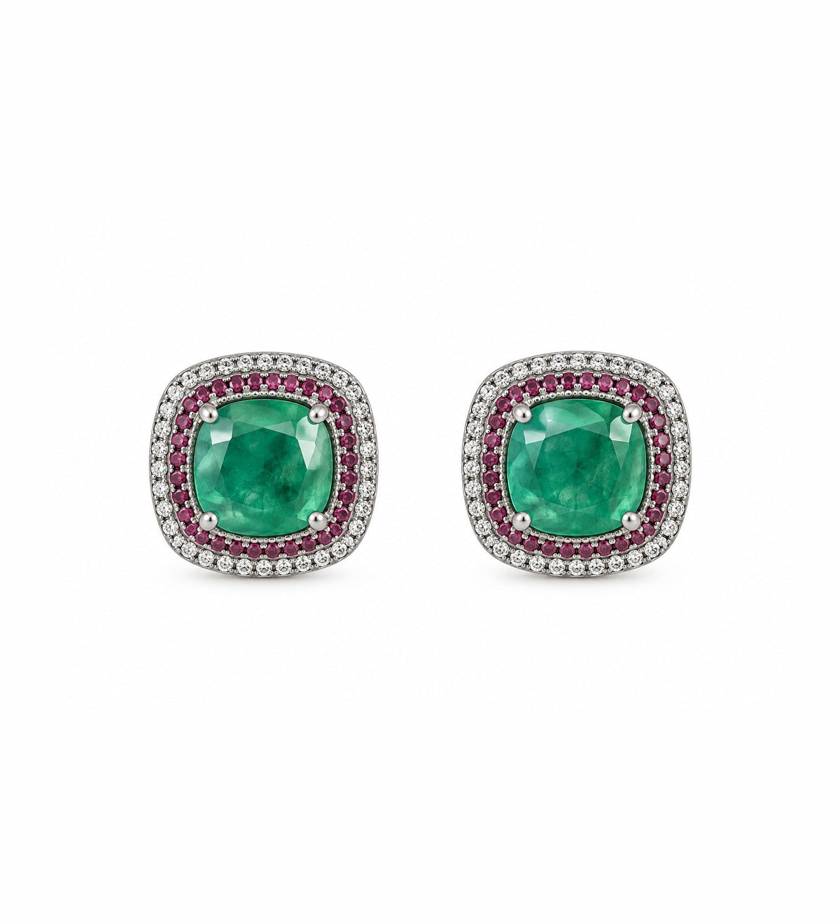 Emerald Green Statement Stud Earrings
