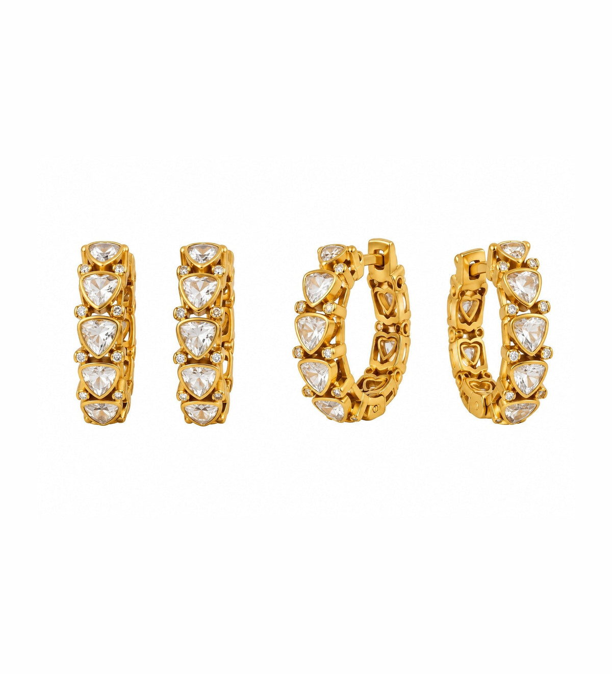 Kundan Heart Link Earrings
