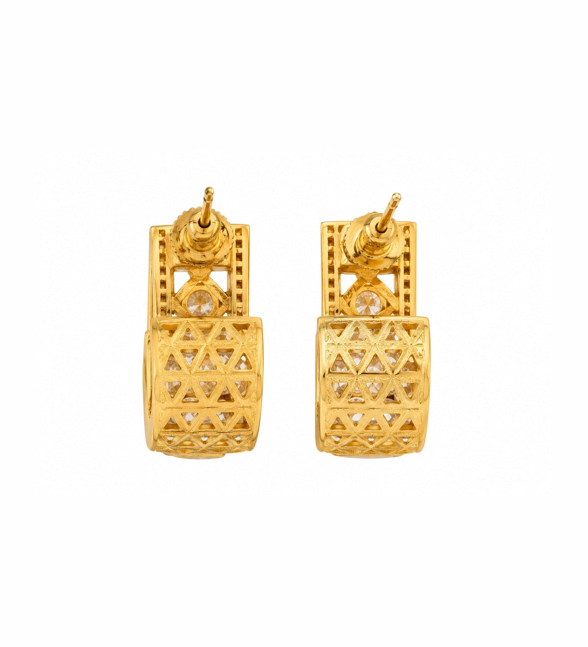 Kundan Rectangular Hoop Earrings
