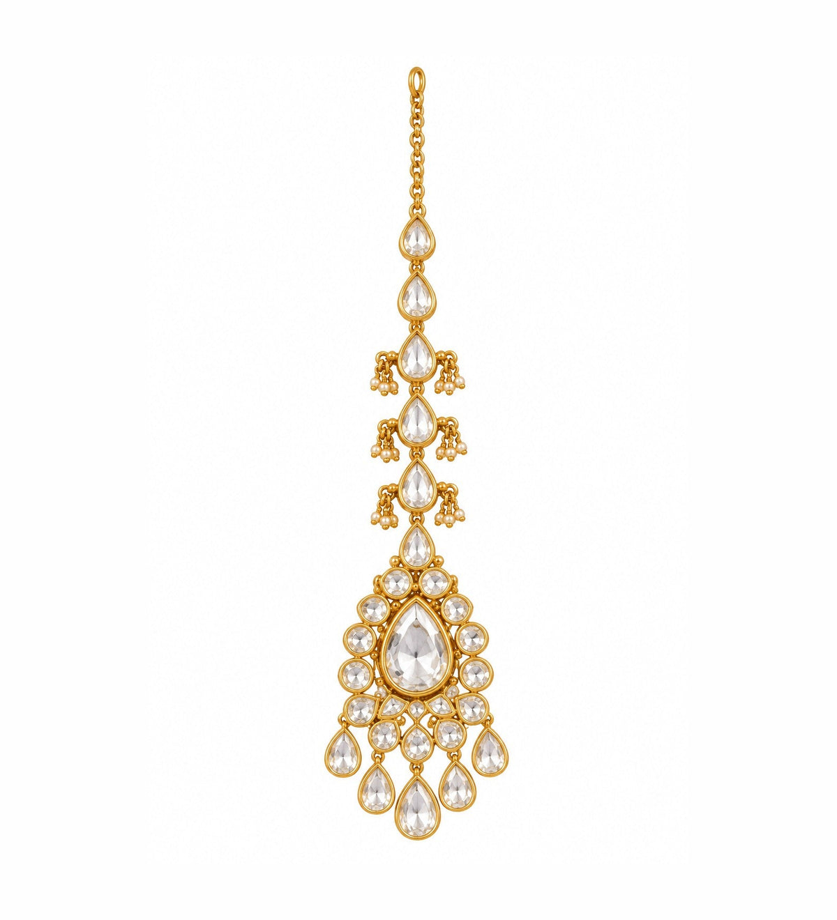 Kundan Teardrop Bridal Maang Tikka