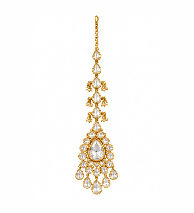 Kundan Teardrop Bridal Maang Tikka