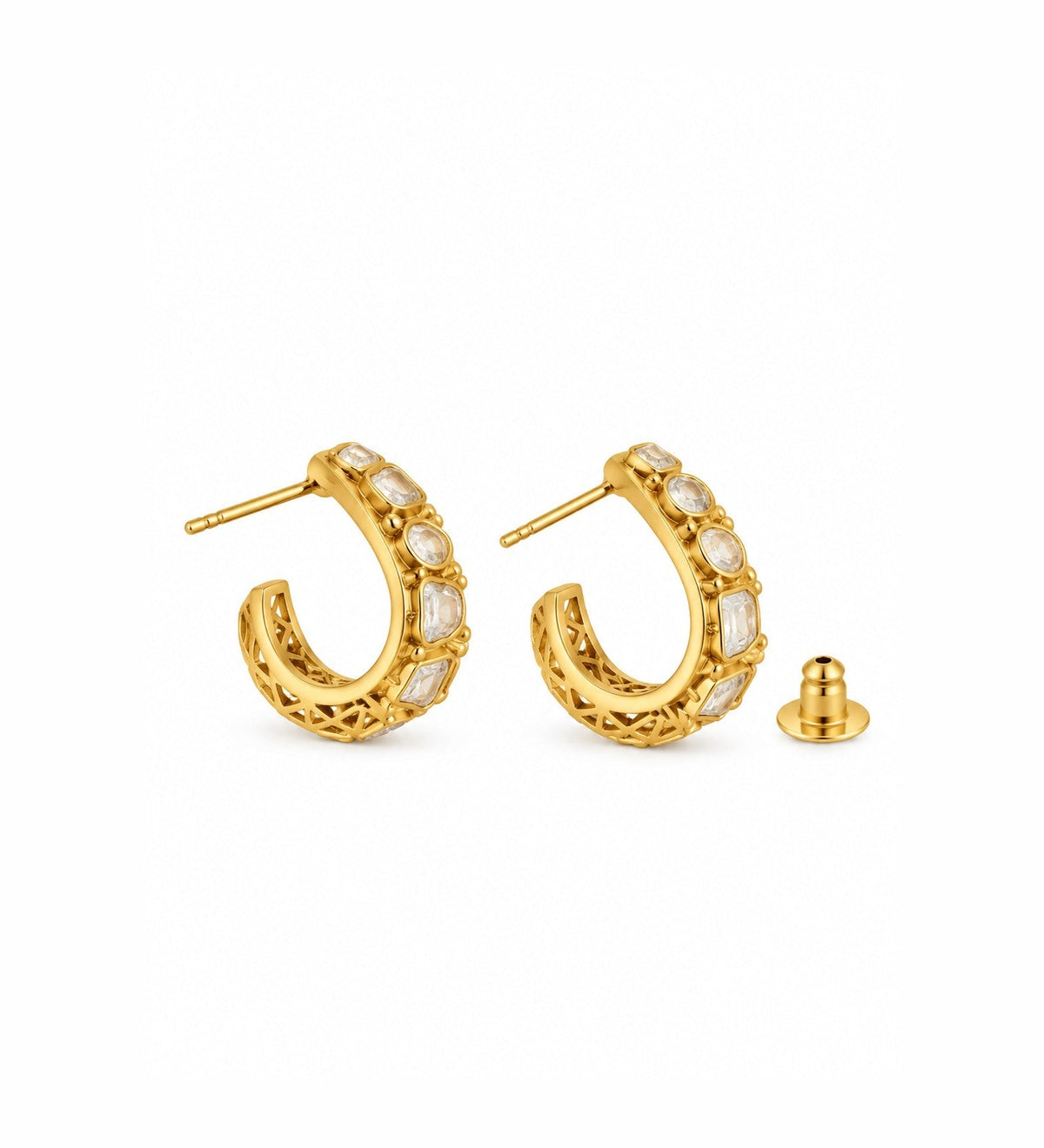 Kundan Teardrop Cluster Stud Earrings