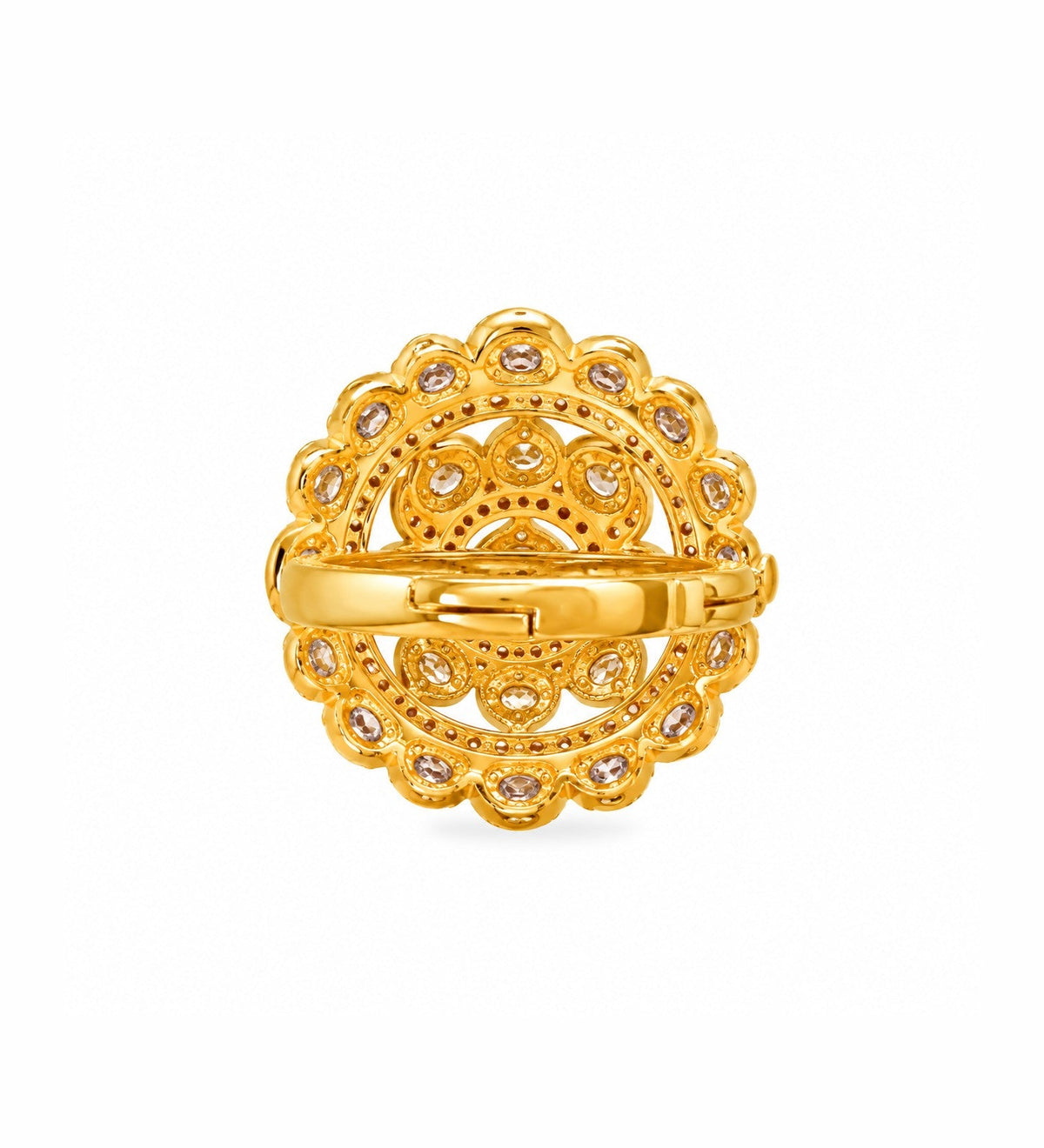Meenakari-Inspired Kundan Round Statement Ring