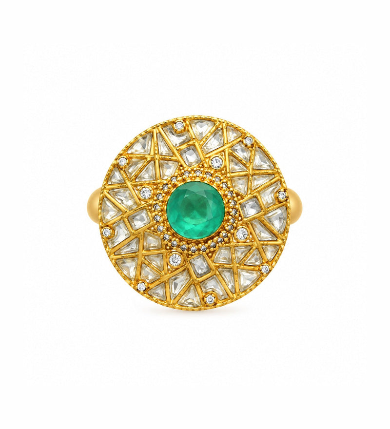 Panna Jaal Kundan Statement Ring