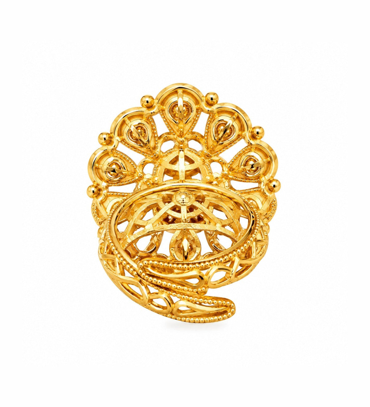 Panna Kundan Floral Statement Ring
