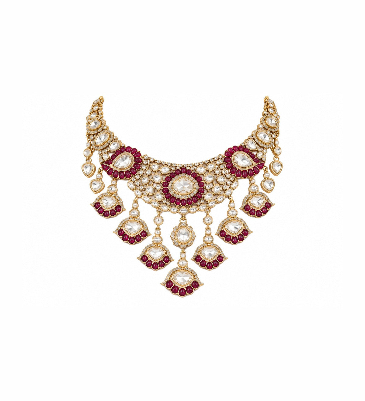 Rani Ruby Kundan Set with Maang Tikka