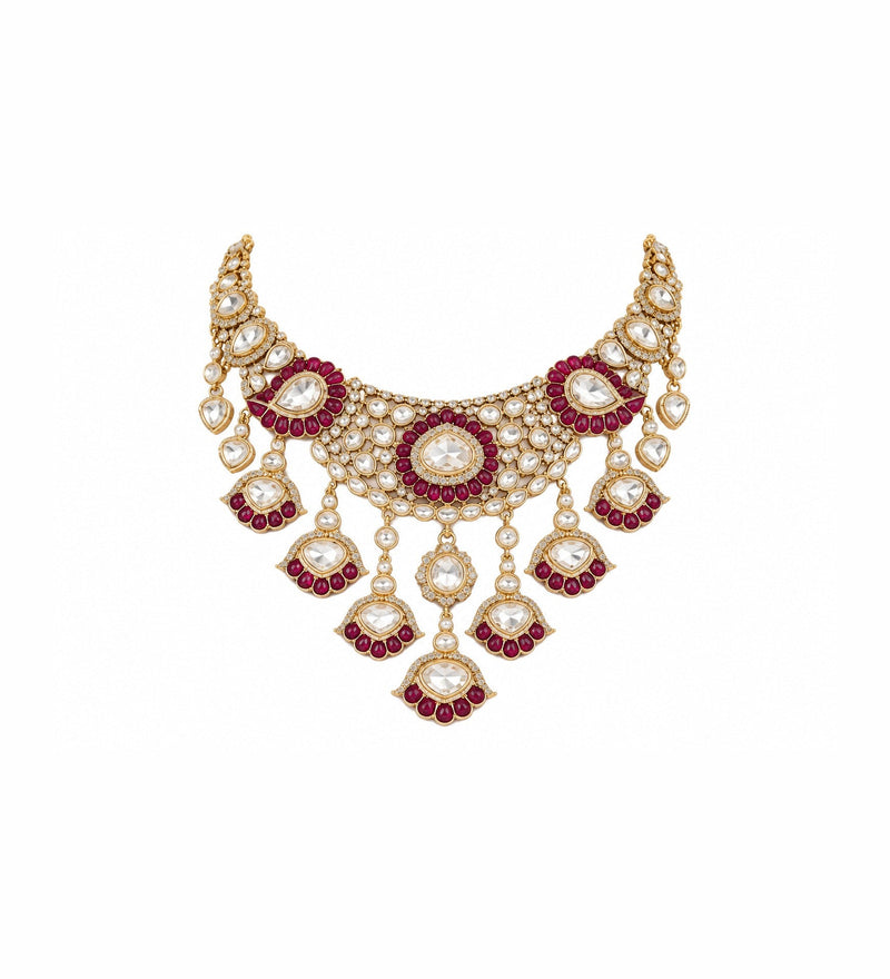 Rani Ruby Kundan Set with Maang Tikka