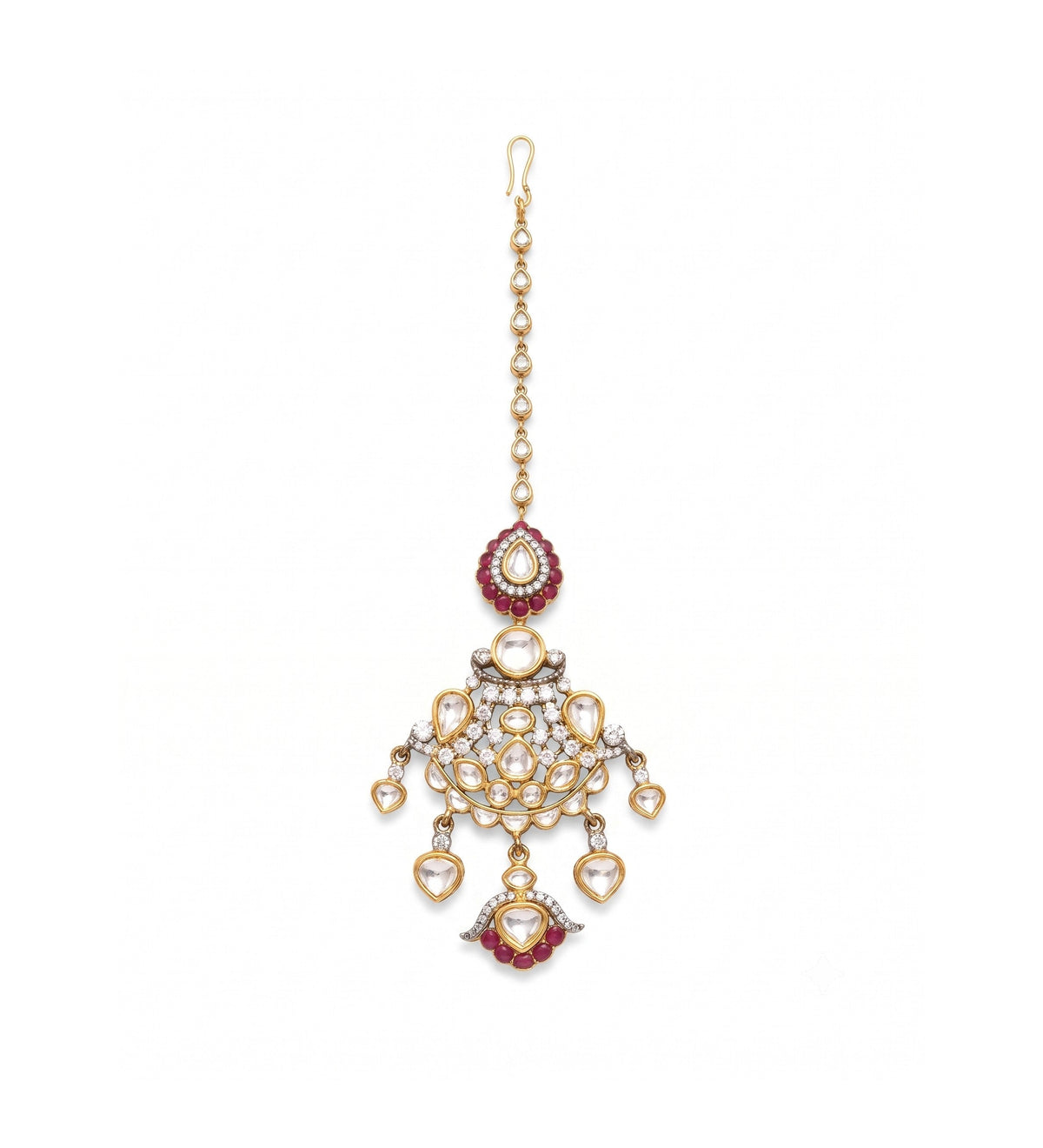 Rani Ruby Kundan Set with Maang Tikka