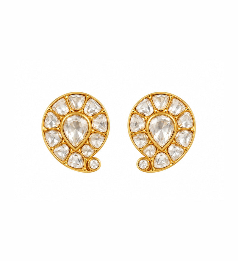 Teardrop Halo Stud Earrings